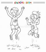 Boy Coloring Jump Stock Illustrations – 294  sketch template