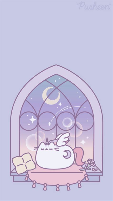 Pusheen the cat iphone wallpaper unicorn magical fairy pusheenicorn ...