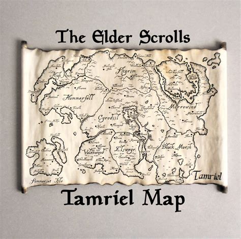 Tamriel Map Skyrim Map TES Map the Tamriel Empire Map - Etsy