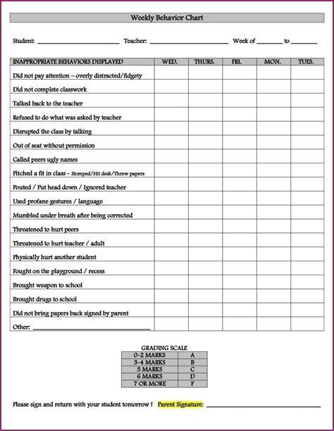 Printable School Bus Behavior Chart Worksheet : Resume Examples