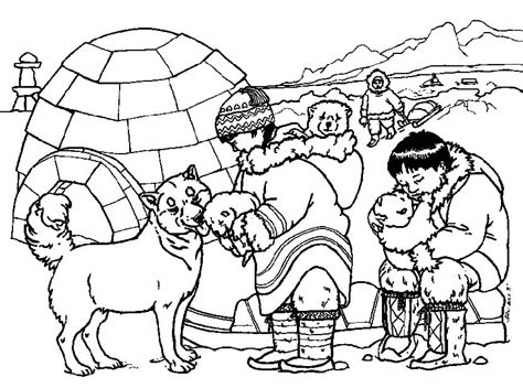 Eskimo Igloo House Coloring Page - Free Printable Coloring Pages for Kids