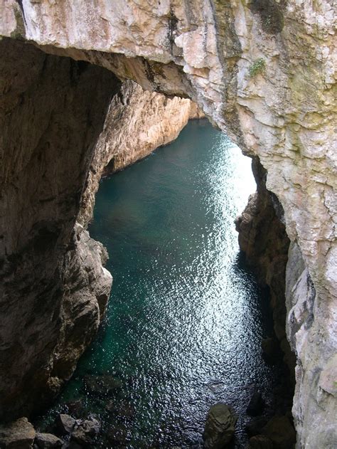 La Montagna Spaccata in Gaeta, Italy. Monastery built on a split ...