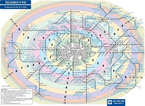 PID tarifní pásma Praha vlaky železnice – Mapy metra • Metro