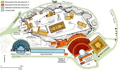 Map of the Acropolis Athens