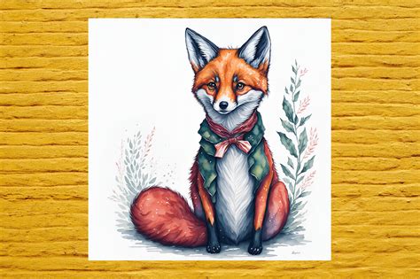 Cute Christmas Watercolor Fox Wearing Graphic by VAROT CHANDRA RAY · Creative Fabrica