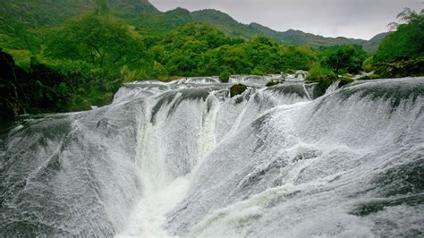 nature, landscape, trees, forest, water, Monsoon, mountains, river, waterfall, Huangguoshu ...