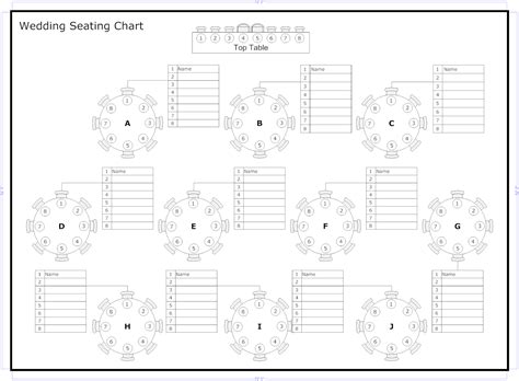 printable seating chart with 20 tables - Google Search | Places de mariage, Décoration de salle ...