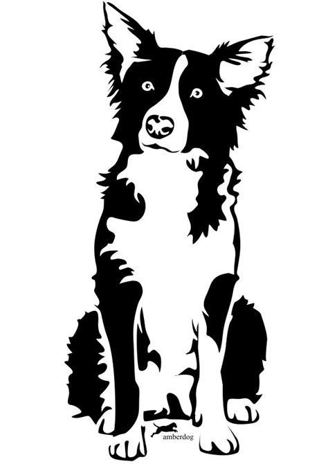 Image result for fancy border silhouette | Dog drawing, Dog stencil, Border collie art