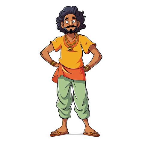 Premium AI Image | indian man illustration