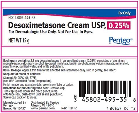 Desoximetasone Cream - FDA prescribing information, side effects and uses