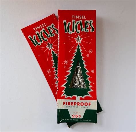 Vintage Christmas Silver Lead Tinsel Icicles 2 by PeachParlor