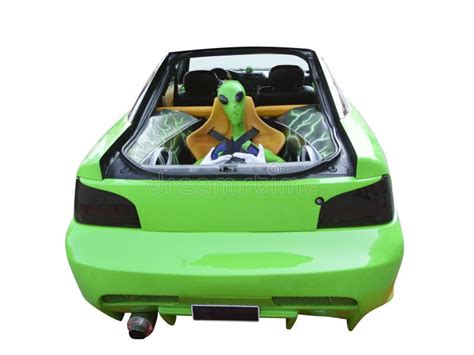 Alien in car stock photo. Image of green, vehicle, isolated - 4316972