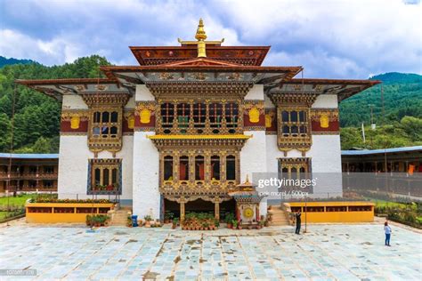 Stock Photo : Traditional Bhutanese temple architecture, Bhutan ...