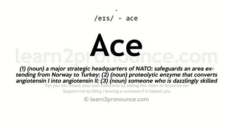 Pronunciation of Ace | Definition of Ace - YouTube