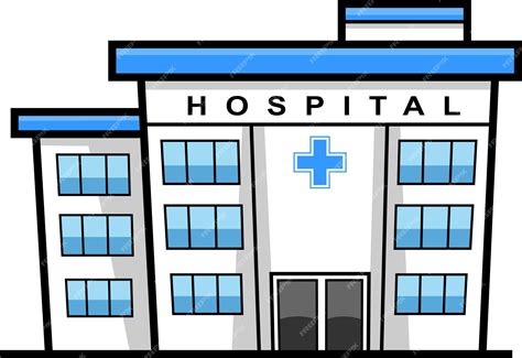 Premium Vector | Cartoon Hospital Building. Vector Hand Drawn ...