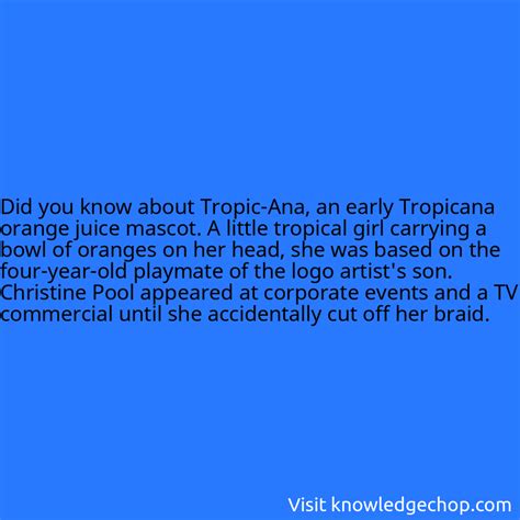 about Tropic-Ana, an early Tropicana orange juice mascot. A little tropical girl carrying a bowl ...