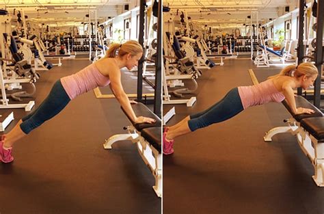 Incline Bench Push-up | Push-up Variations | POPSUGAR Fitness Photo 2