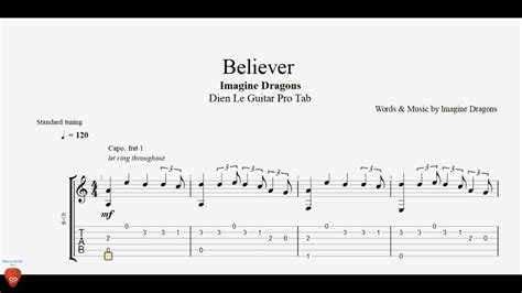 Believer - Guitar Tutorial + TAB - YouTube