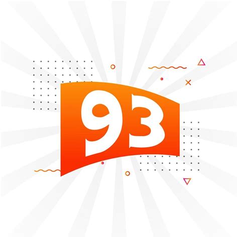 93 number vector font alphabet. Number 93 with decorative element stock ...