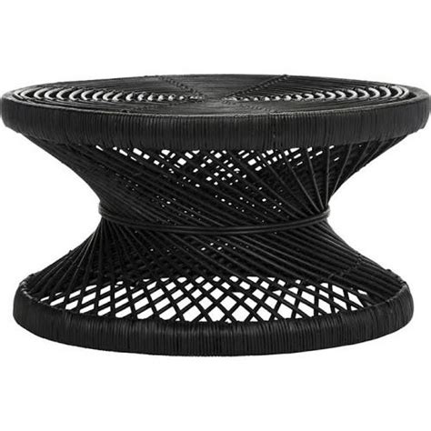 Rattan Round Coffee Table Black | Rattan coffee table, Wicker coffee ...