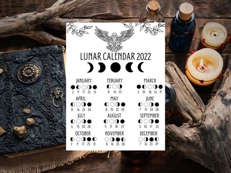 Calendario lunar 2022 calendario lunar 2022 calendario 2022 | Etsy México