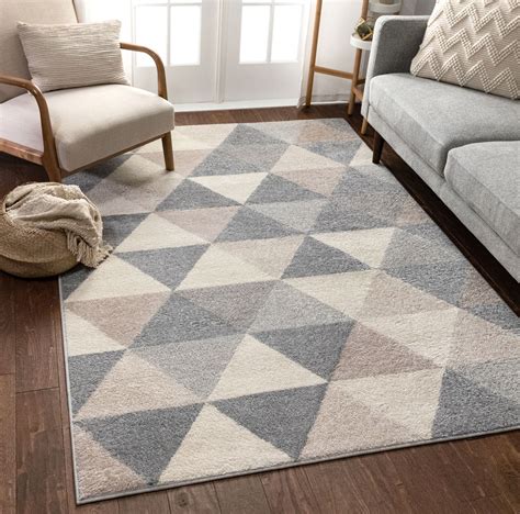 Well Woven Isometry Geometric Grey Triangle Area Rug 5x7 (5'3" x 7'3") - Walmart.com