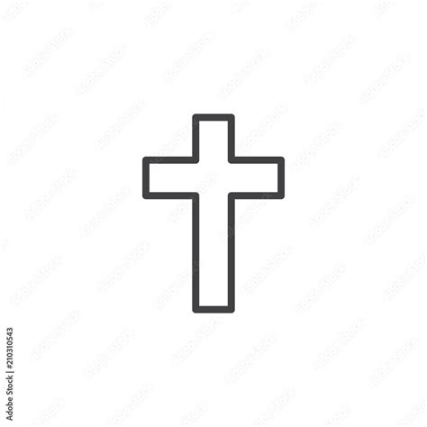 Religion Cross outline icon. linear style sign for mobile concept and web design. Christian ...