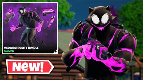 New PHANTOM MEOWSCLES Skin Gameplay in Fortnite | Meownstrosity Bundle - YouTube