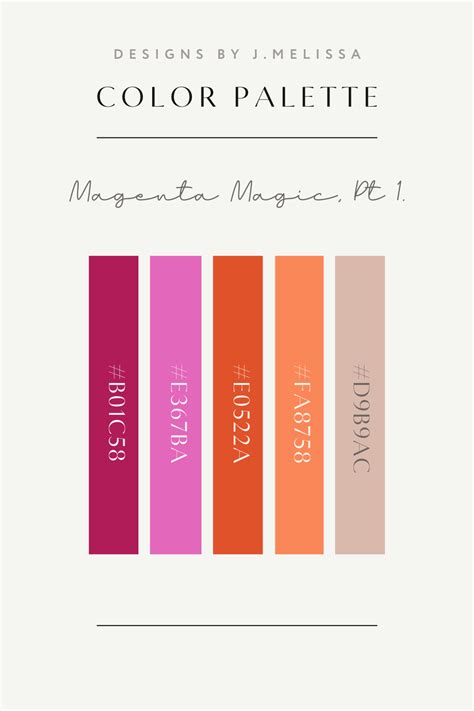 Magenta Magic | Fun and Bold Pink and Orange Color Palette with Hex Codes for Branding | Color ...