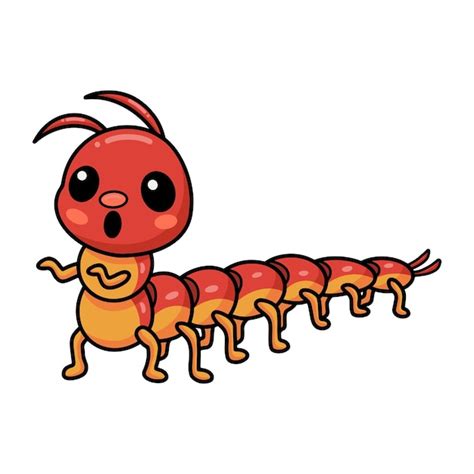 Premium Vector | Cute little centipede cartoon character