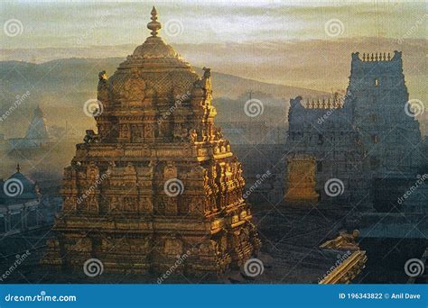 Photo Golden Shikar And Gopuram Of Tirupati Balji Tirumala Andhra ...