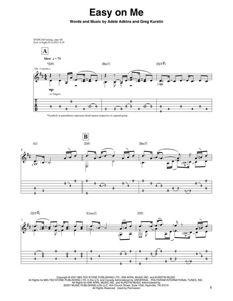 Easy On Me by Adele - Solo Guitar - Guitar Instructor