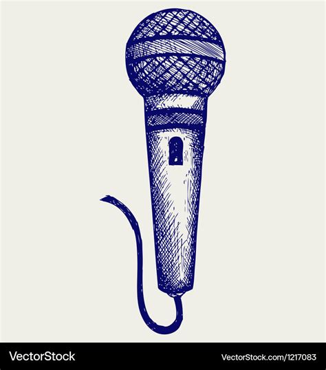 Sketch microphone Royalty Free Vector Image - VectorStock