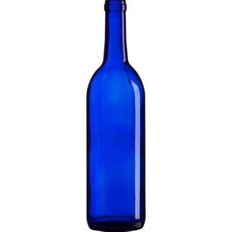 750 ml Cobalt Blue Bordeaux Wine Bottles, Cork, 12/cs