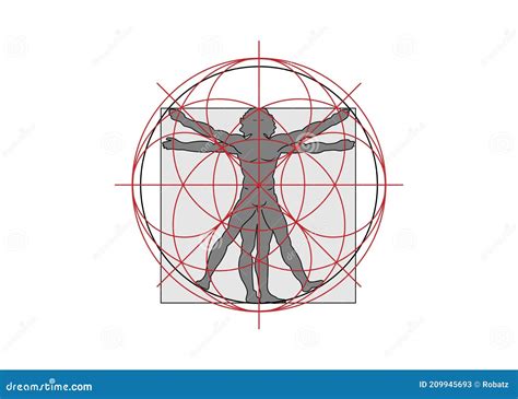 Vitruvian Man Vector Logo. Vitruvian Man Illustration. | CartoonDealer.com #171448265