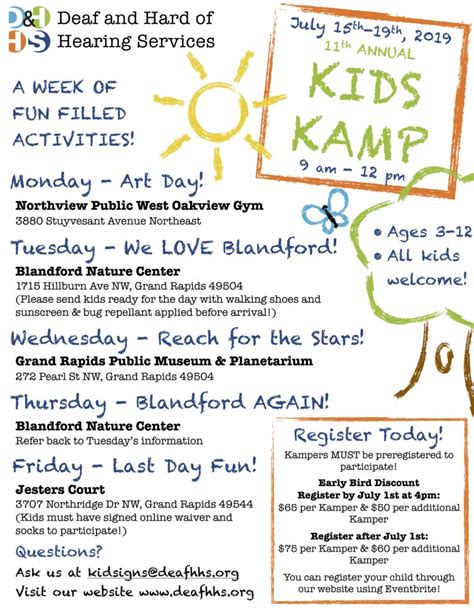 Kids Kamp 2019 Registration Now Open