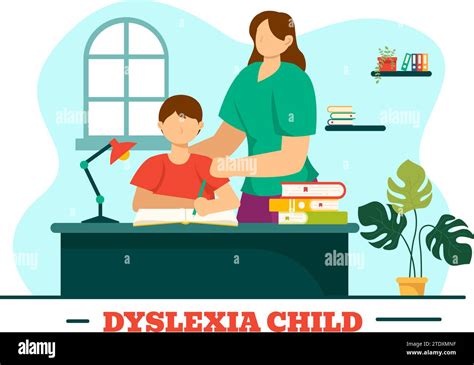 Dyslexia Children Vector Illustration of Kids Dyslexia Disorder and Difficulty in Learning ...