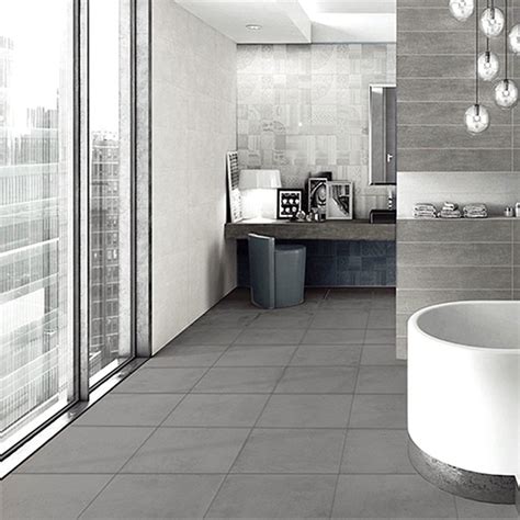 Grey Wall And Floor Tiles For Bathroom - Wall Design Ideas