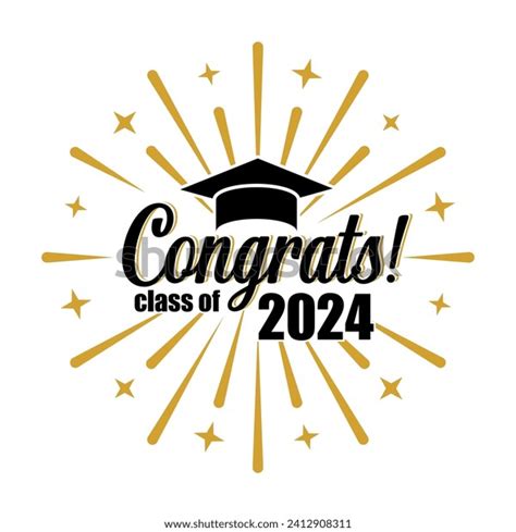 Graduation Class 2024 Party Congratulations Greeting Stock Vector ...