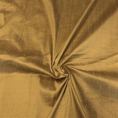 Antique Gold Silk Dupioni (54") Fabric Curtains with Pockets for Pipe Drape