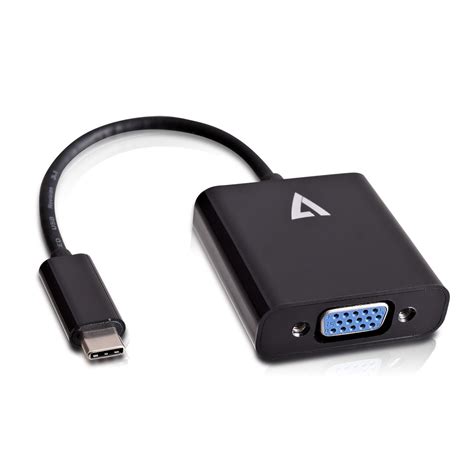 V7 USB Video Adapter USB-C Male to VGA Female, Black - Walmart.com