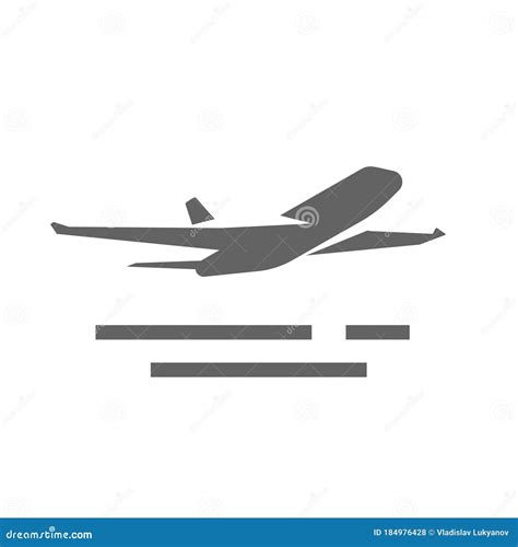 Plane Take Off Icon Vector Shape or Airplane Jet Silhouette Takeoff ...