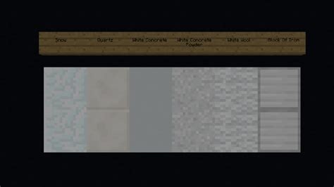 A comparison of main white blocks. Interesting how the whites are different. : r/Minecraft