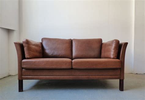 Modern Danish brown leather 2 seater sofa - Mogens Hansen | 2 seater sofa, Sofa, Cosy living room