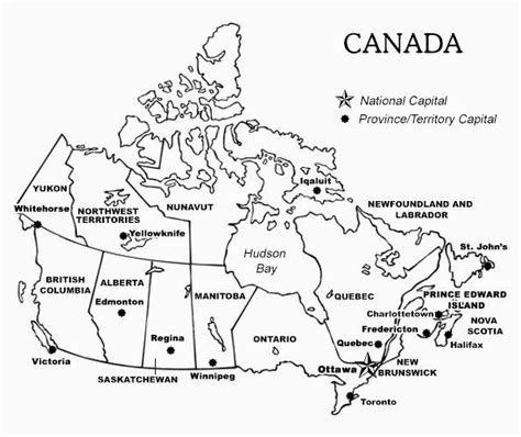 Printable Blank Map Of Canada with Provinces and Capitals | secretmuseum