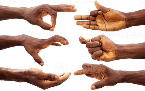 Set of black Hand gestures isolated on transparent background 25139993 PNG