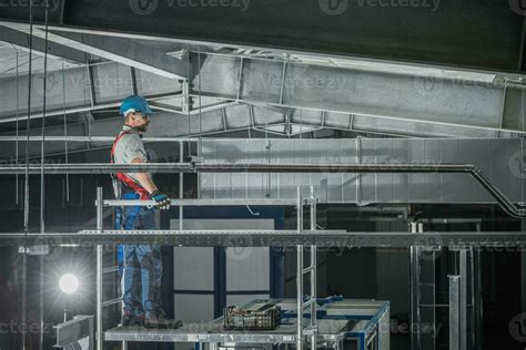 Air Ventilation Shaft Assembly In Warehouse. 24629206 Stock Photo at Vecteezy