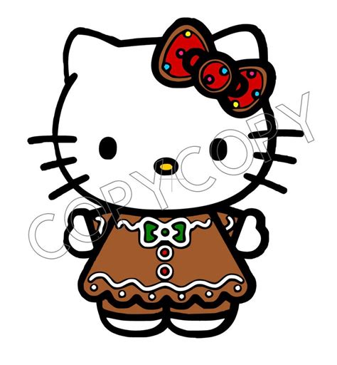 Hello Kitty Gingerbread Man SVG | Etsy