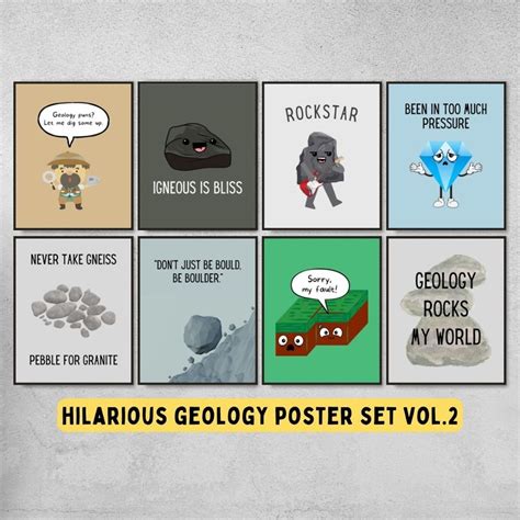 Set of 8 Funny Geology Puns and Memes Printable Posters - Etsy