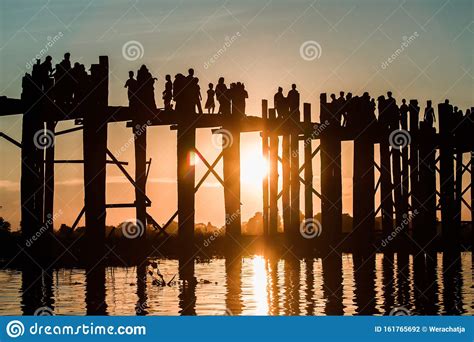 Sunset with Silhouette of People Stock Photo - Image of colorful, asia: 161765692